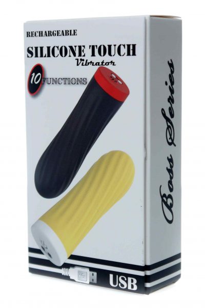 Stymulator-Rechargeable Silicone Touch Vibrator USB 10 Functions – Yellow
