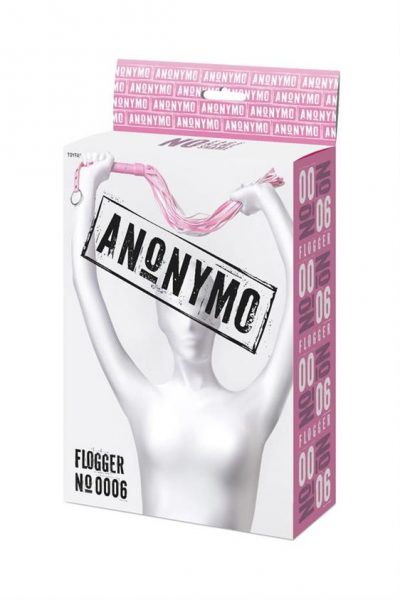 Anonymo flogger, PU leather, pink, 64 cm