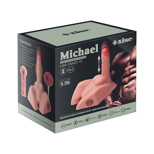 XISE - MICHAEL REALISTYCZNY DILDO I MASTURBATOR ODBYTU Z WCISKANIEM 15 CM - obrazek 3