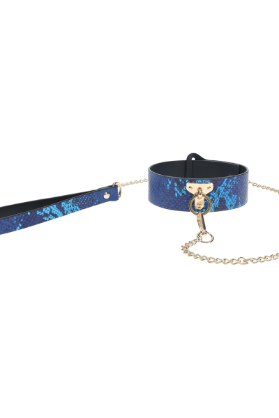 Florence Collection – Collar with Leash – Blue