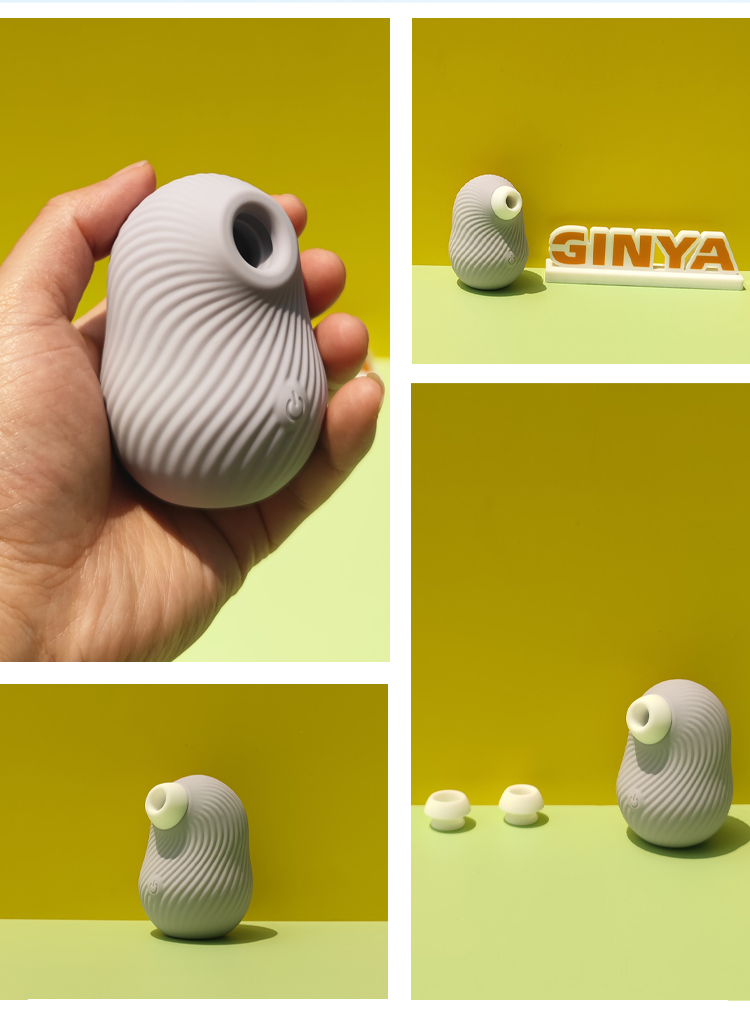 GINYA – Stylowy Stymulator Ssący z Prążkowaną Strukturą (Model CH01270) - obrazek 4