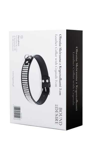 Obroża Skórzana z Kryształkami