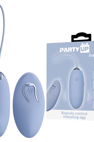Party Up jajeczko wibrujące silikonowe sterowane zdalnie ładowane usb kolor niebieski Ivan