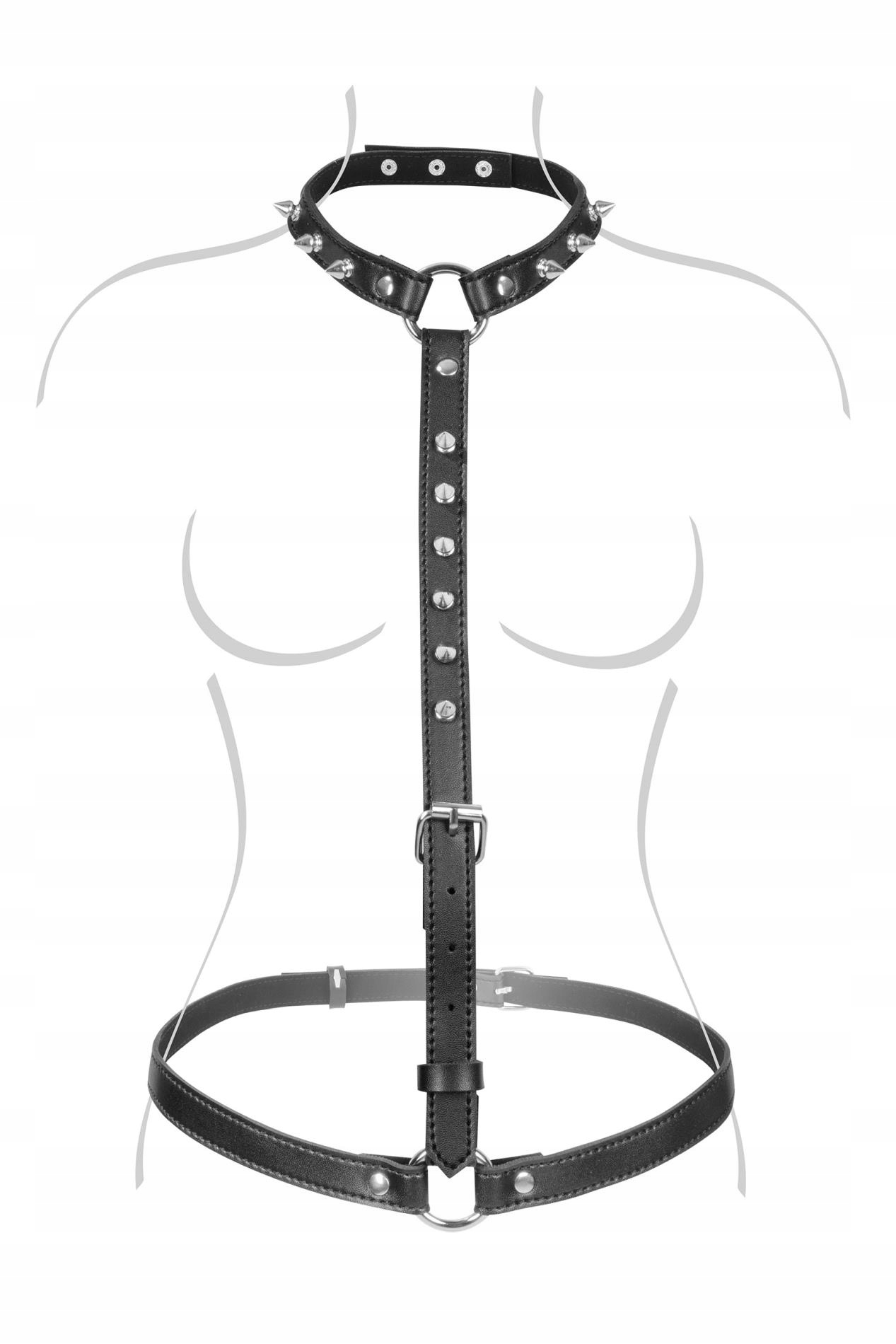 SEXY BUST HARNESS WITH SPIKES - obrazek 2