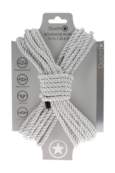 Polyester Bondage Rope – 32.8 ft / 10m  Silver