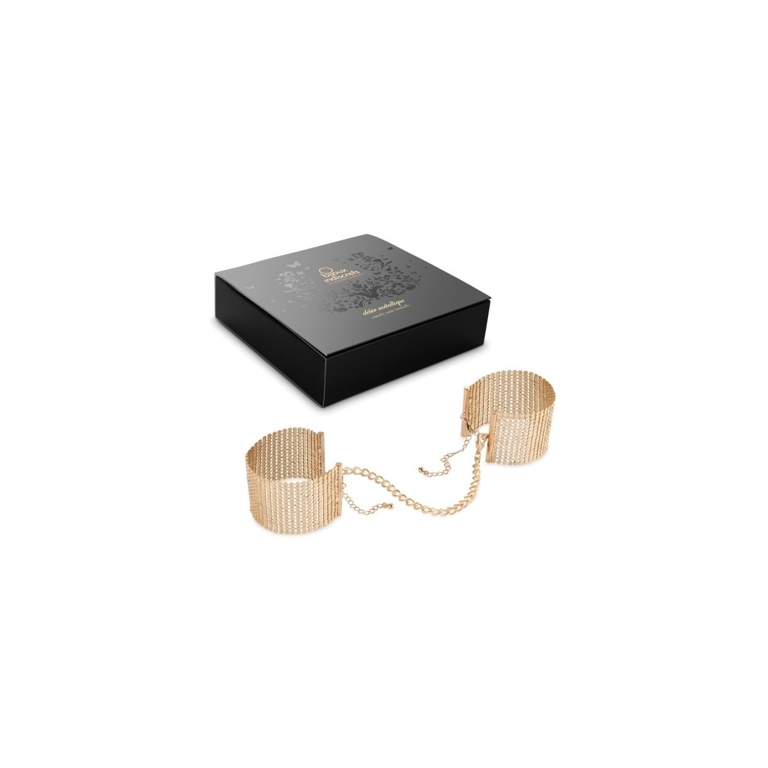 Bijoux Indiscrets - Gold metallic mesh handcuffs - obrazek 5