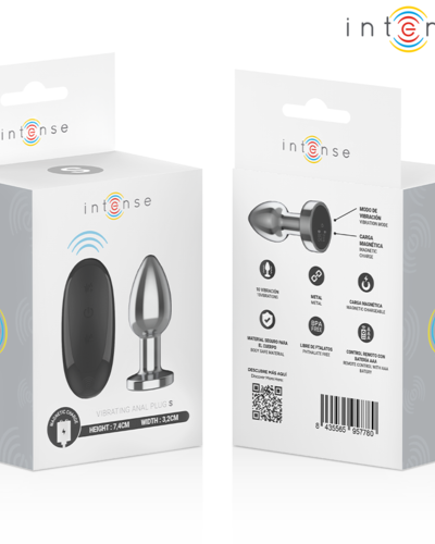 INTENSYWNY – KOREK ANALNY 10 WIBRACJI METALOWY Z PILOTEM S