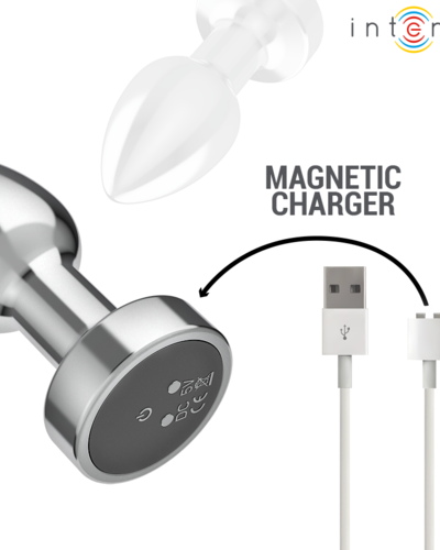 INTENSYWNY – KOREK ANALNY 10 WIBRACJI METALOWY Z PILOTEM S