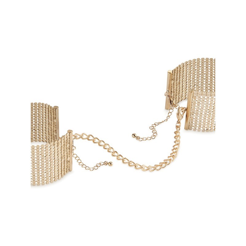Bijoux Indiscrets - Gold metallic mesh handcuffs - obrazek 3