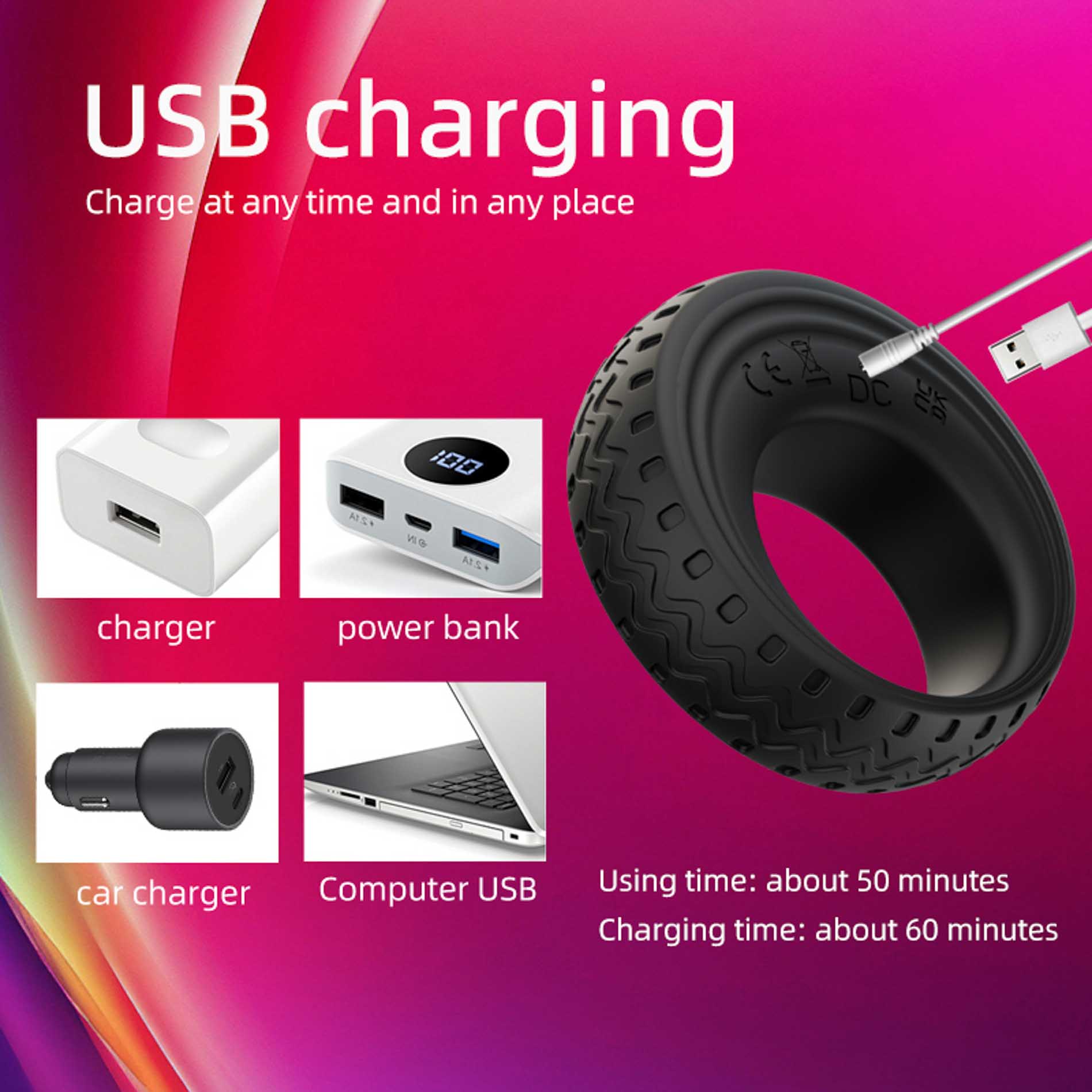 App-Controlled Vibrating Cock Ring - obrazek 3
