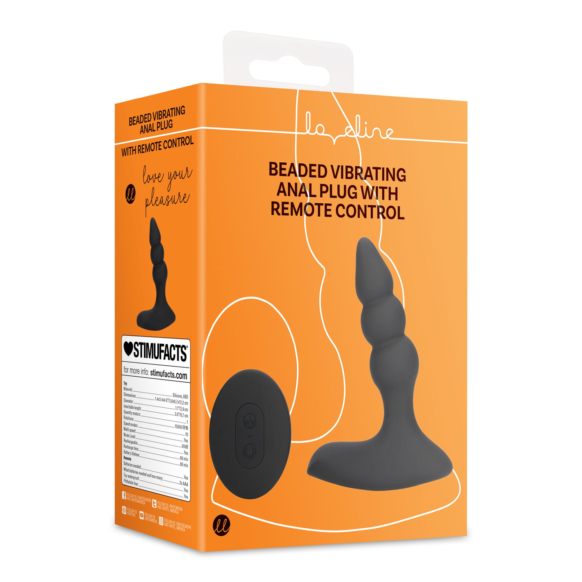 Beaded Vibrating Anal Plug with Remote Control - obrazek 5