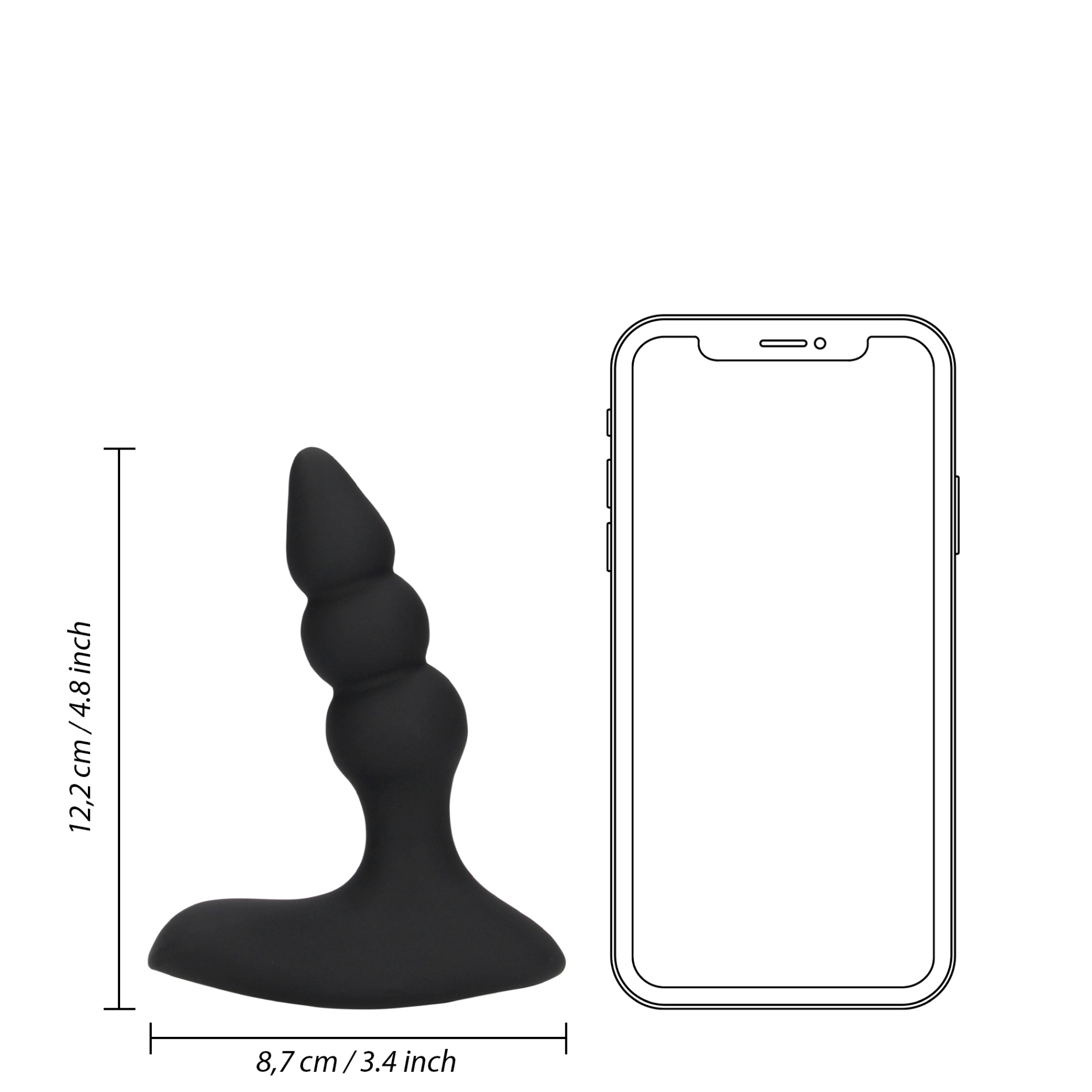 Beaded Vibrating Anal Plug with Remote Control - obrazek 3