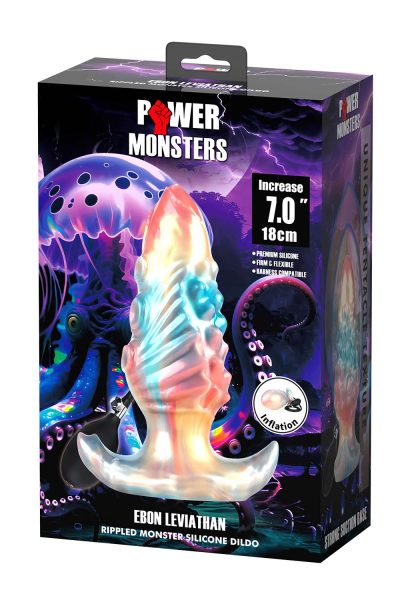 Power Monsters Ebon Leviathan – 18 cm Rippled Monster Silicone Dildo