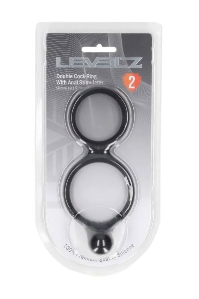 Silicone Double Cockring with Anal Stimulator