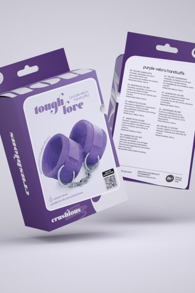 TOUGH LOVE VELCRO HANDCUFFS WITH EXTRA 40CM CHAIN CRUSHIOUS PINK (Kopia)