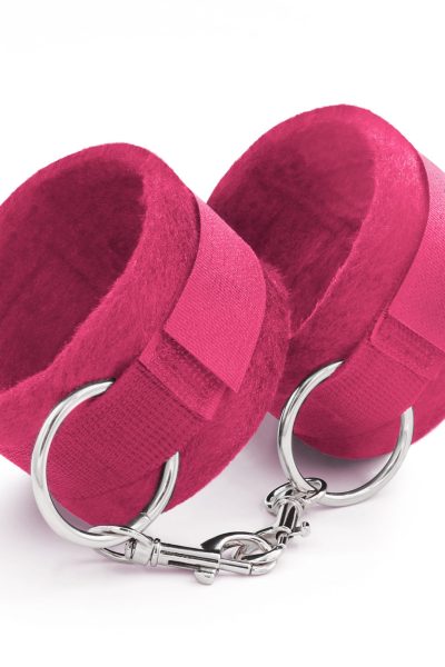 TOUGH LOVE VELCRO HANDCUFFS WITH EXTRA 40CM CHAIN CRUSHIOUS PINK
