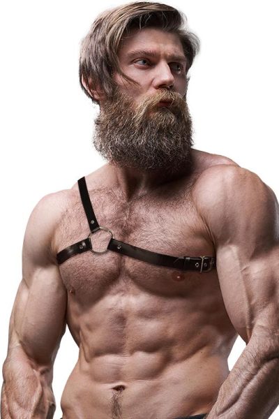 FETISH SUBMISSIVE – ATTITUDE MENS CROSSED SHOULDER ECO LEATHER HARNESS