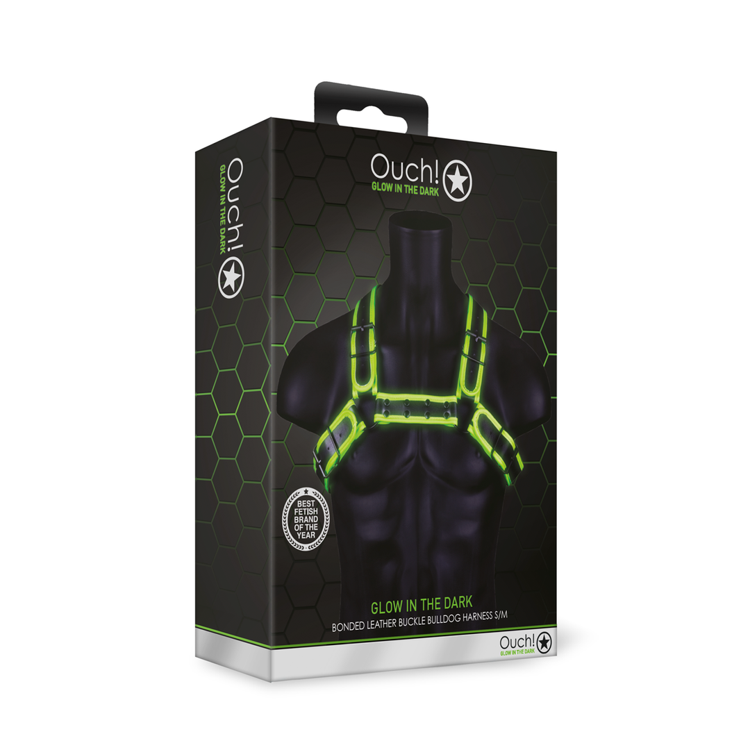 Bulldog Harness with Buckle - Glow in the Dark - S/M - obrazek 4