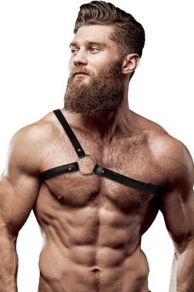 FETISH SUBMISSIVE – ATTITUDE MENS CROSSED SHOULDER ECO LEATHER HARNESS