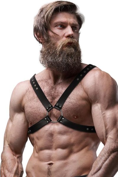 FETISH SUBMISSIVE ATTITUDE – MENS CROSS CHEST ECO-LEATHER HARNESS