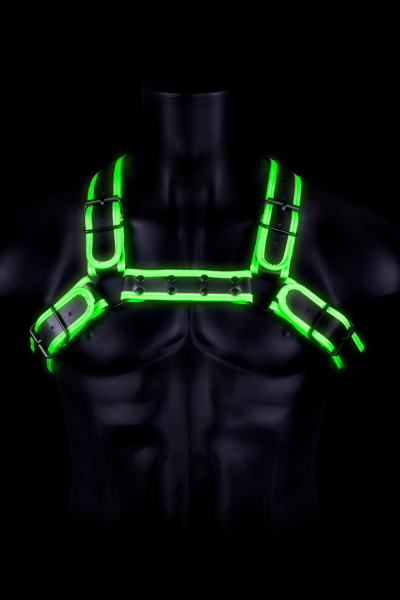 Bulldog Harness with Buckle – Glow in the Dark – S/M