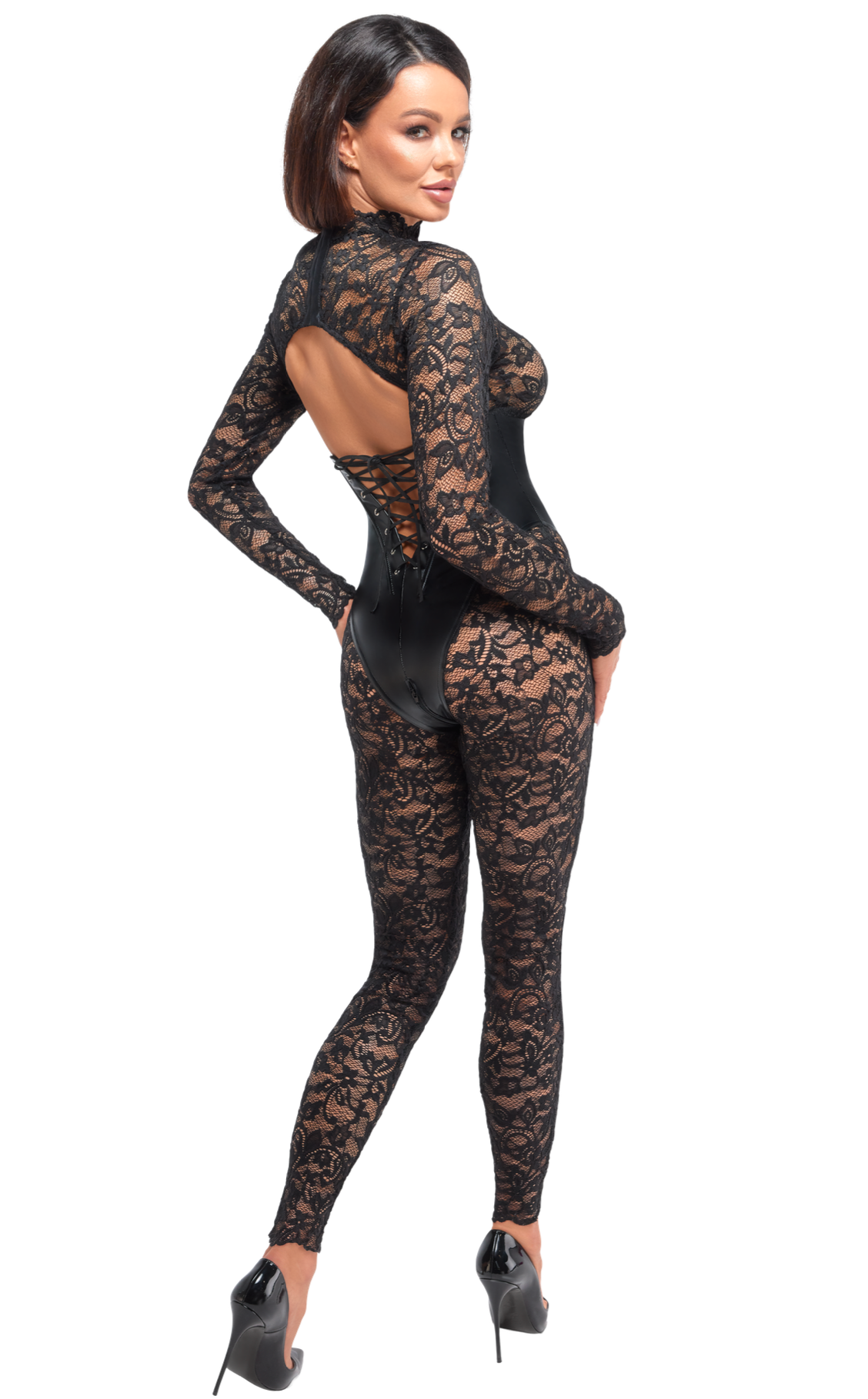 Noir Handmade – Enigma Lace Catsuit F299 S - obrazek 4