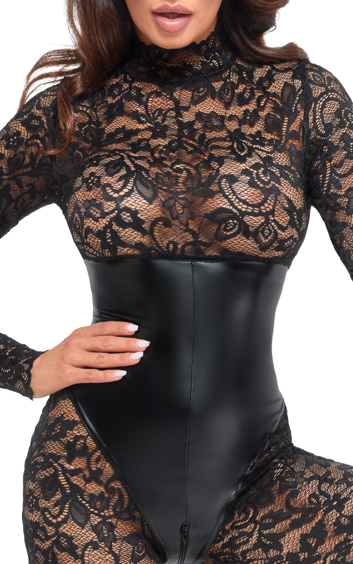 Noir Handmade – Enigma Lace Catsuit F299 S - obrazek 2