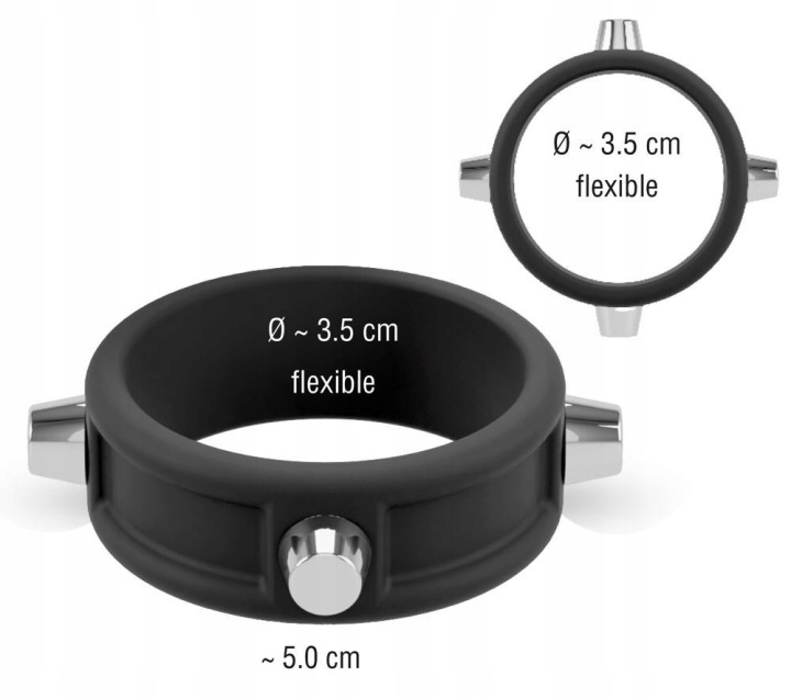 Rebel Cock Ring w Studs - obrazek 3