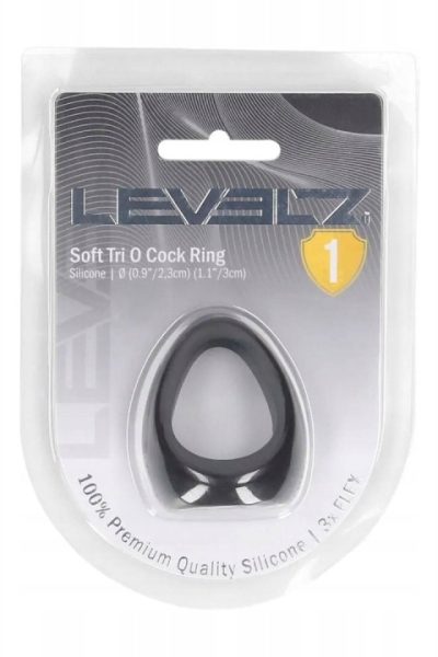Soft Tri O Silicone Cockring – Black