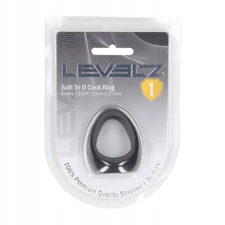 Soft Tri O Silicone Cockring - Black - obrazek 2