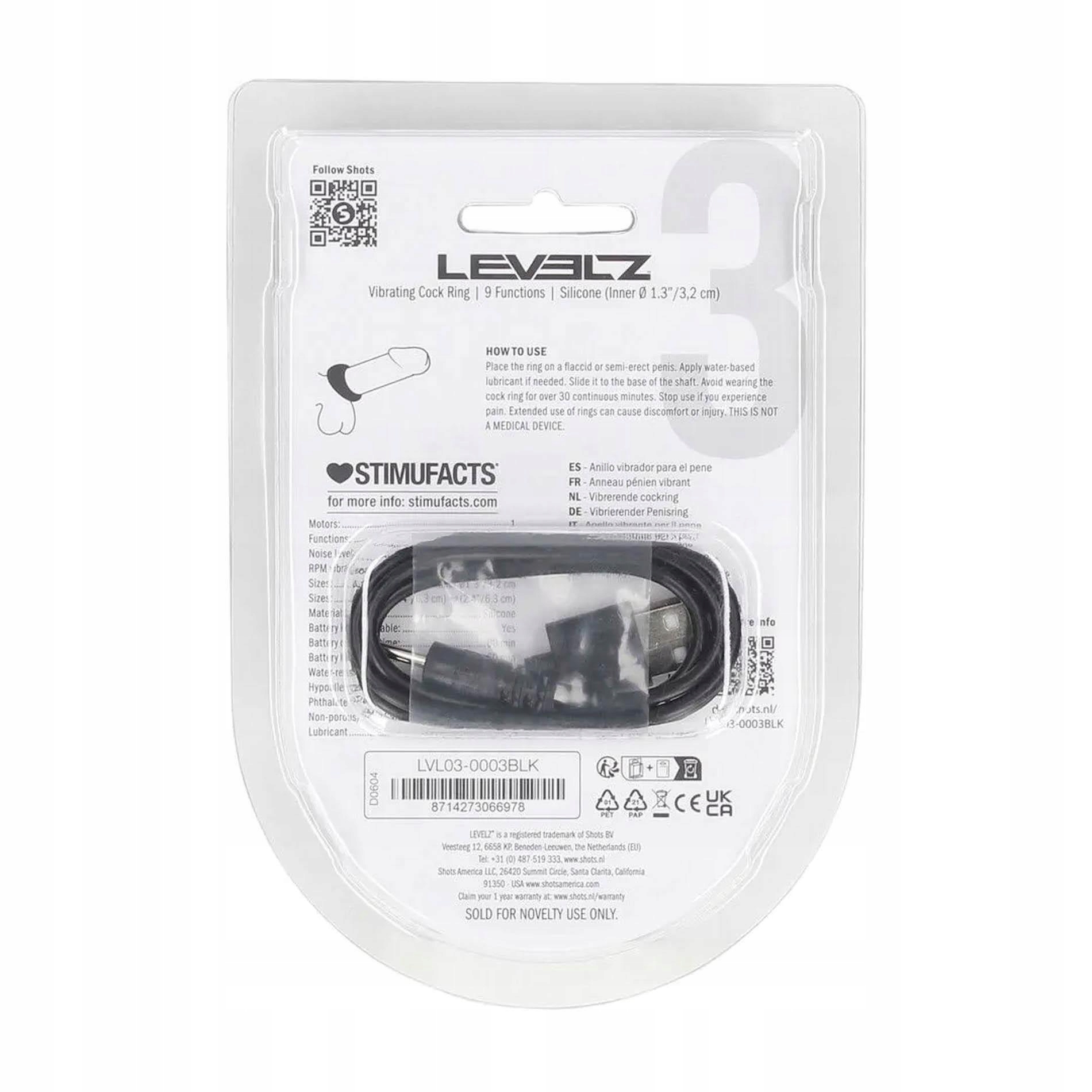 Sealed Liquid Silicone Vibrating Cockring - Black - obrazek 3