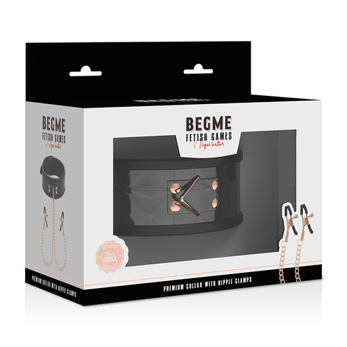 Ekskluzywna Obroża Neoprenowa z Łańcuszkami i Klipsami – BEGME Black Edition - obrazek 2