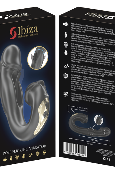 IBIZA – WIBRATOR RÓŻOWY Z EFEKTEM DRGAŃ I STYMULATOREM ŁECHTACZKI