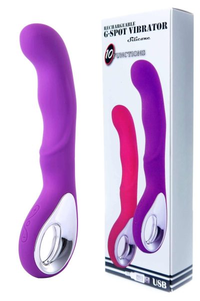 Vibrator G-spot 10 functions USB Purple