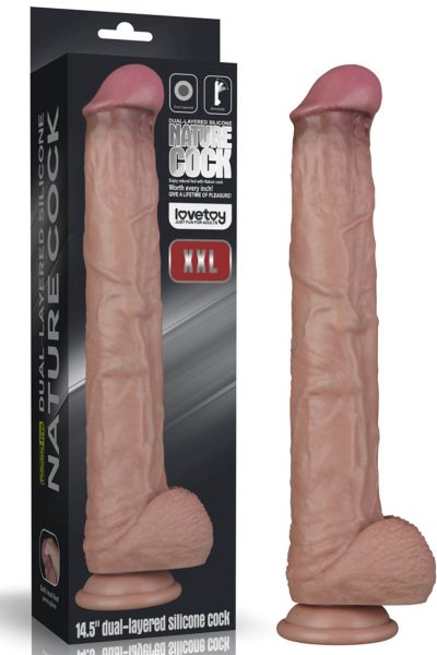 14.5″” Dual Layered Bendable Silicone Cock XXL(Flesh)