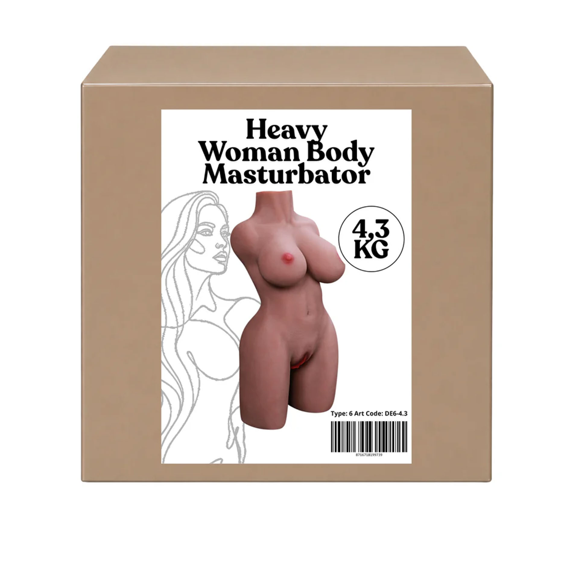 Big Size Body Masturbator – 4.3 kg Brown Heavy XXL Realistic Masturbator – Premium Large Breast Adult Toy - obrazek 2