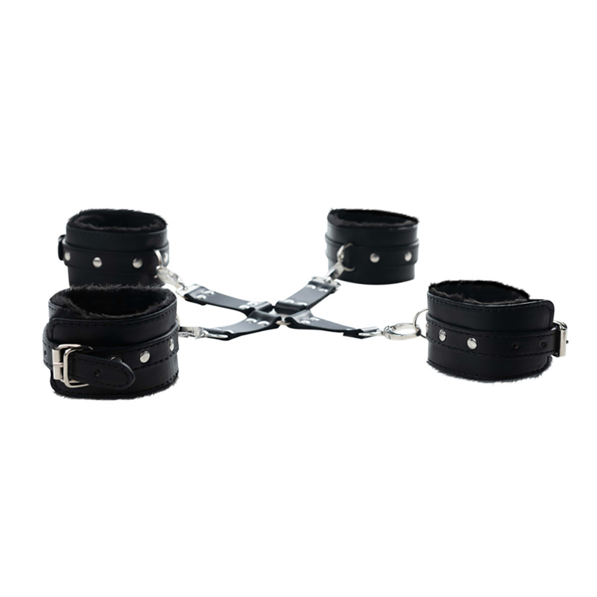 Black hogtie with comfy wrist and ankle cuffs - obrazek 3