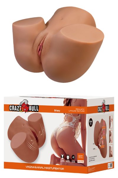Crazy Bull Briony Realistic Vagina & Anal Masturbator with Vibrations – Brown 9 kg