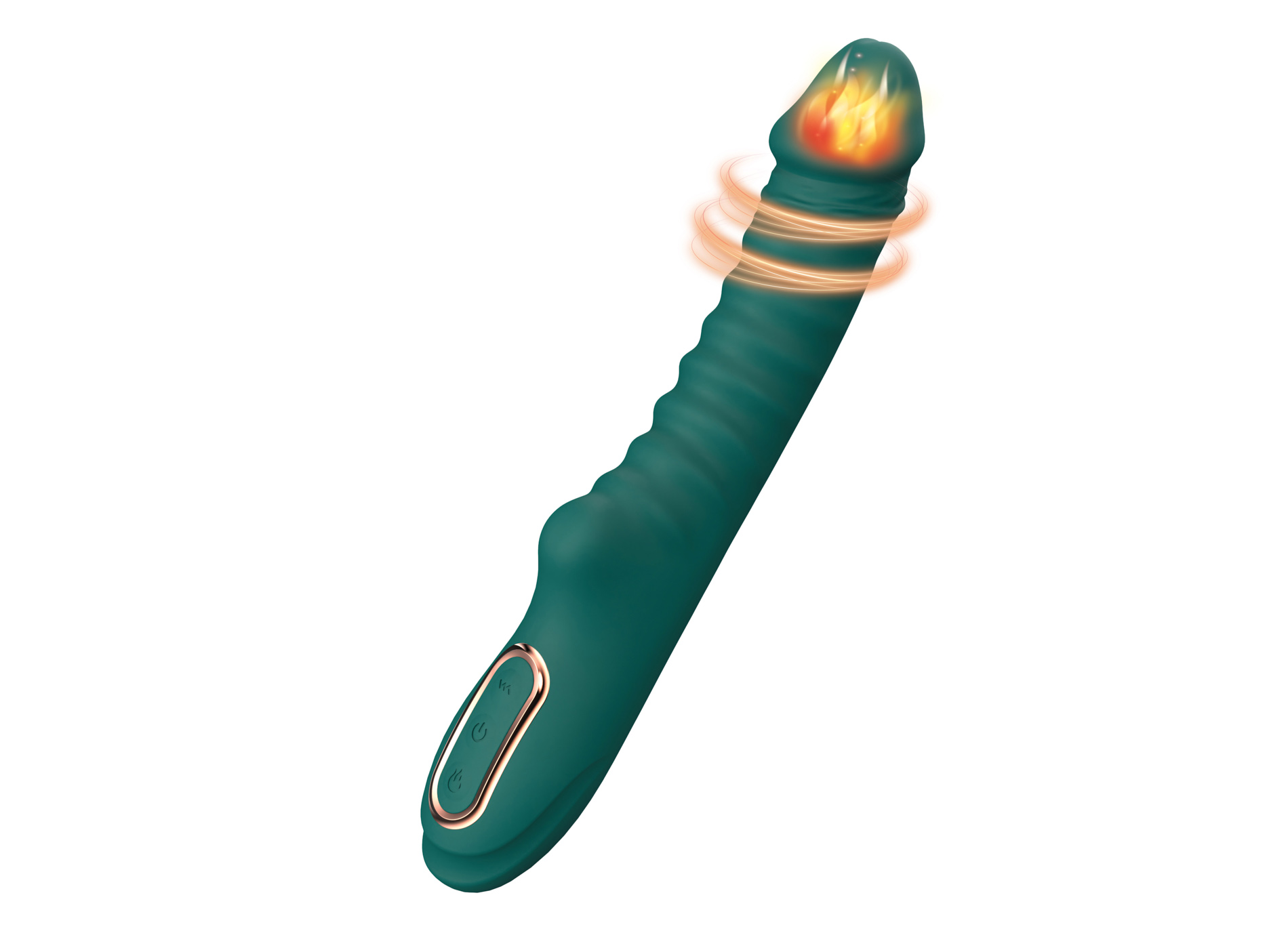 Enyalius Ribbed Silicone Vibrator Green - obrazek 6