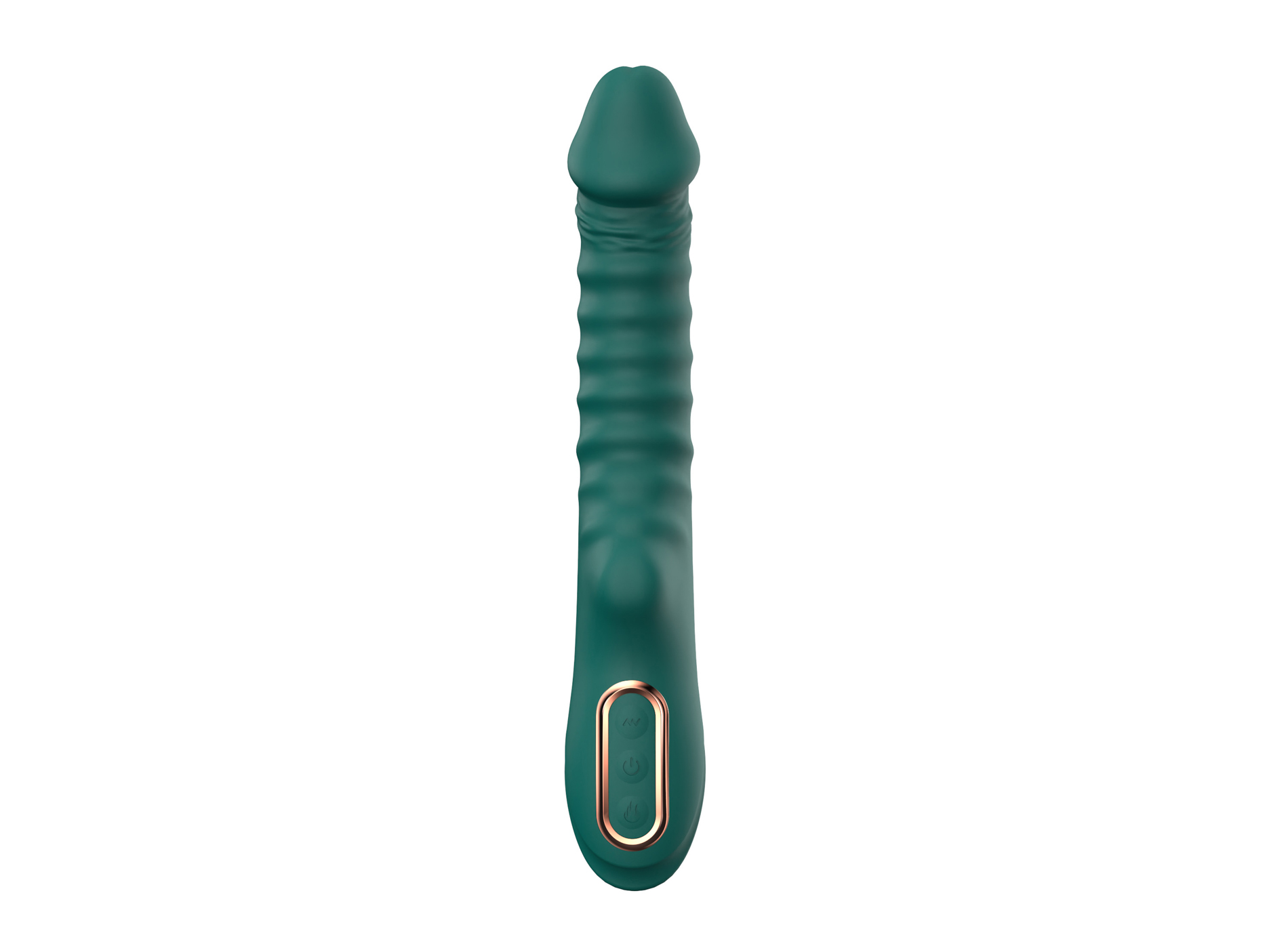 Enyalius Ribbed Silicone Vibrator Green - obrazek 5