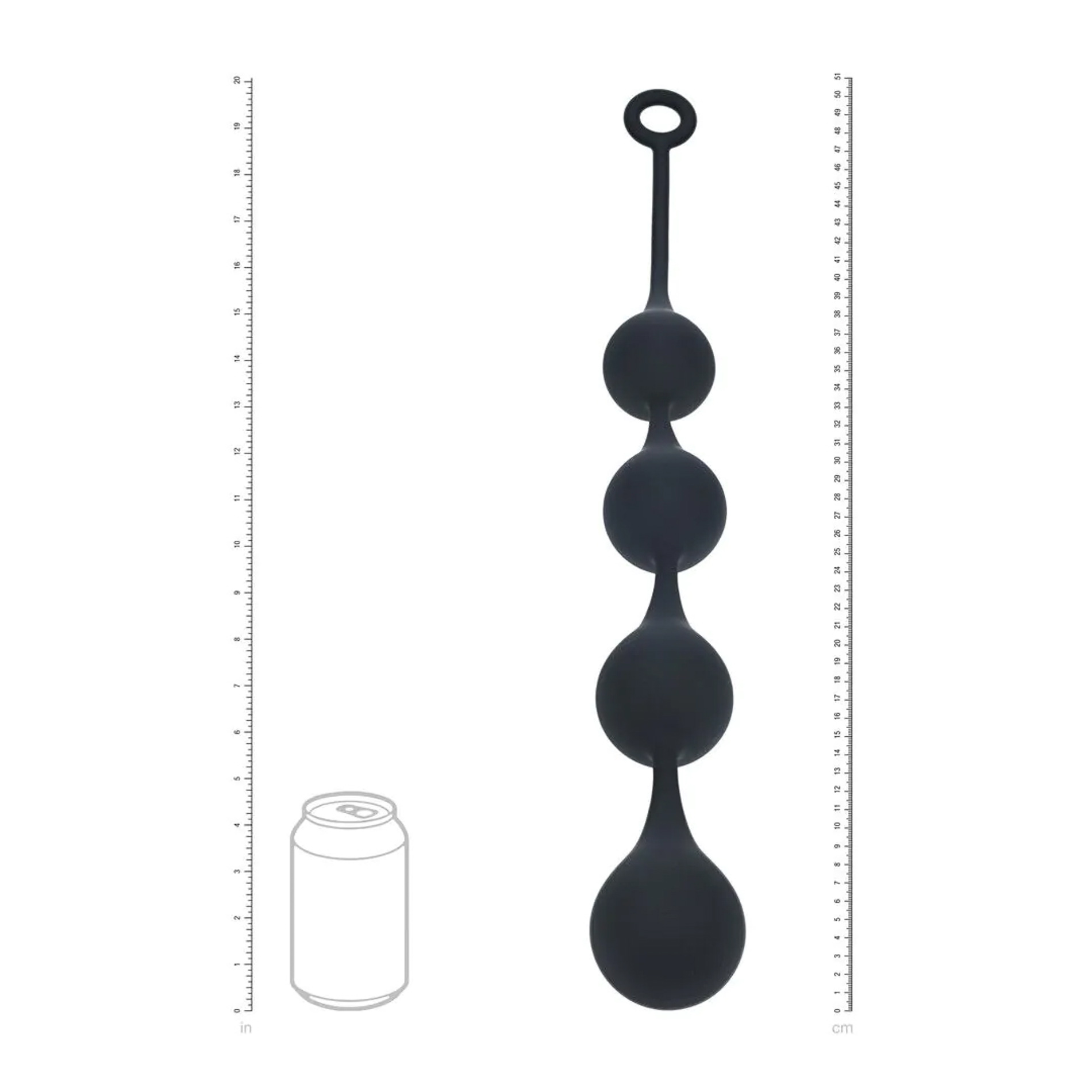 Silicone Waterdrop Anal Balls - XL - 50mm - Black - obrazek 2