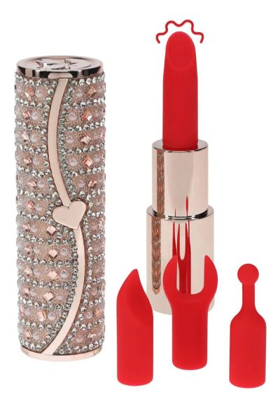 Tiffany – Lipstick Vibrator with 4 Attachments – Pink
