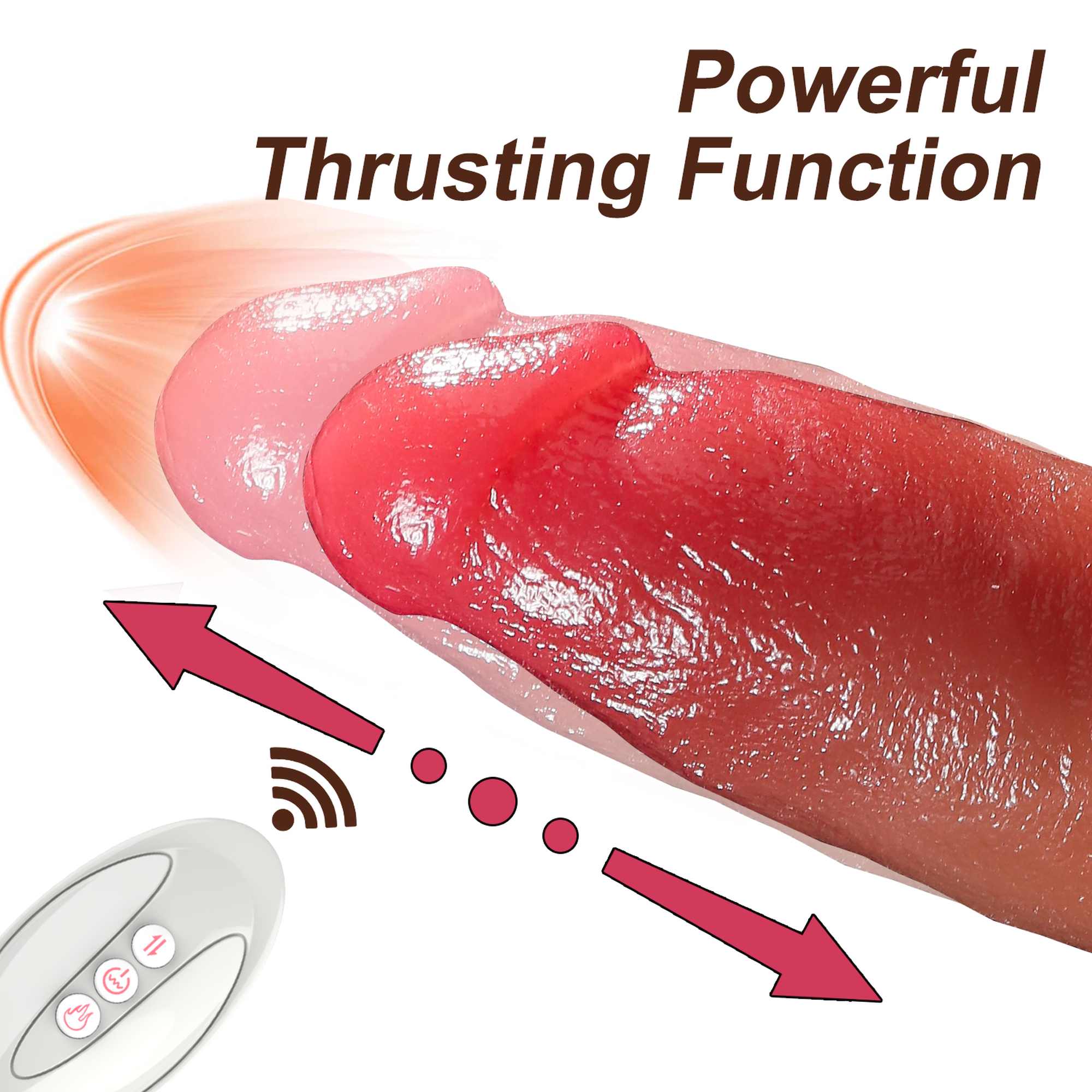 Wibrator-Silicone, 10 vibration modes 7 thrusting function, Heating - obrazek 6