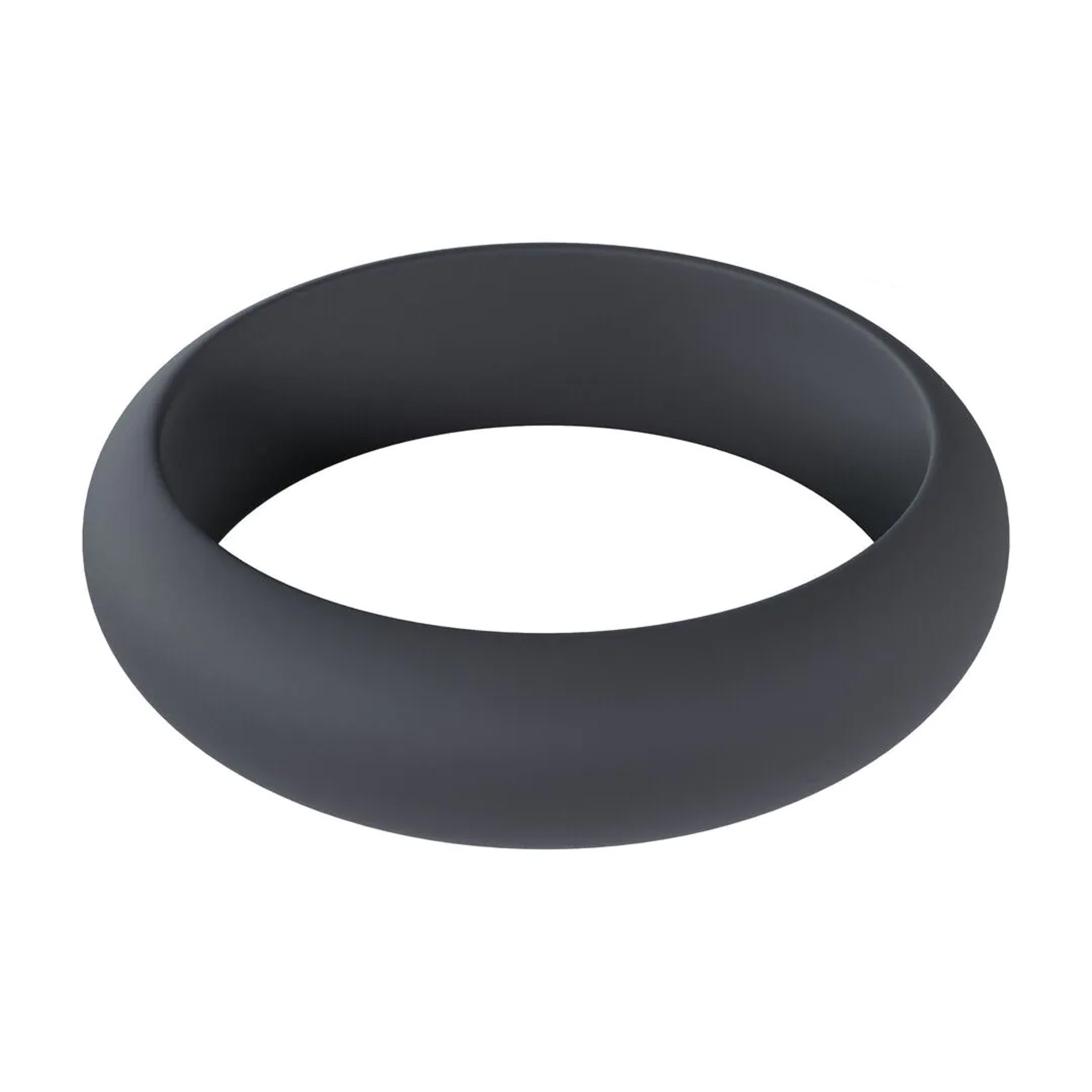 Wide O Silicone Cockring - L - 42mm - Black - obrazek 2