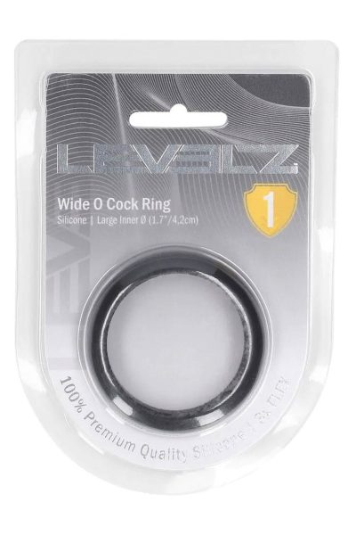 Wide O Silicone Cockring – L – 42mm – Black