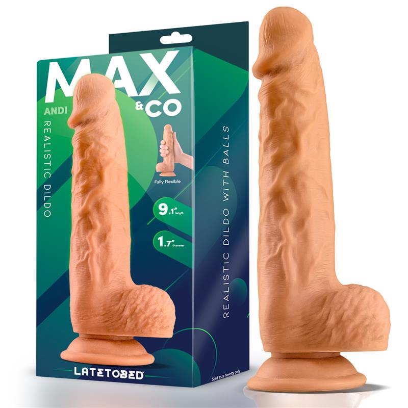 Andi Realistic Dildo With Testicles 9.1 Flesh