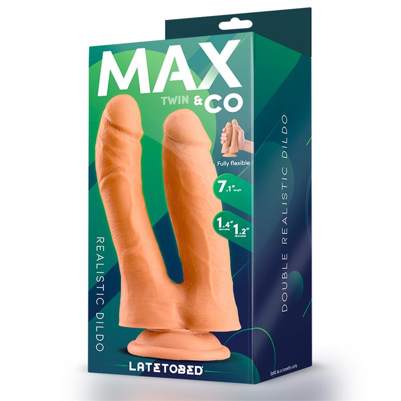 Twin Double Realistic Dildo 7.1 Flesh - obrazek 2