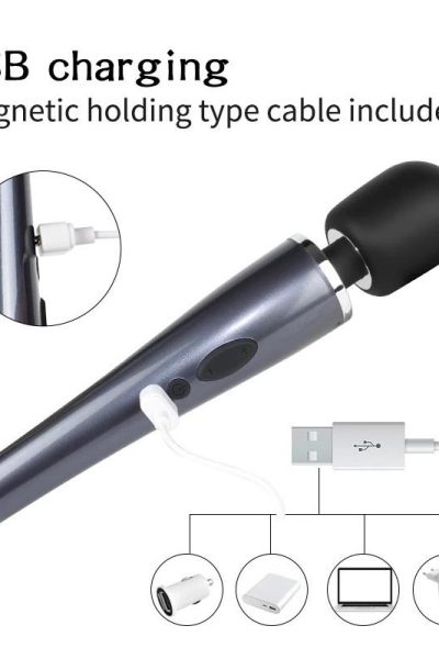 Wand Massager Relyme USB Silicone Black
