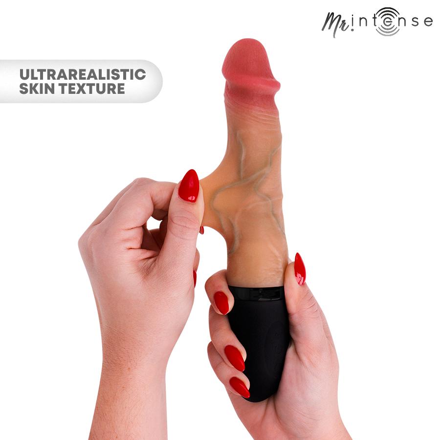 MR INTENSE - JEAN UP&DOWN VIBRATOR SILICONE WITH HEAT EFFECT 24 CM -Ø- 3.8 CM - obrazek 3