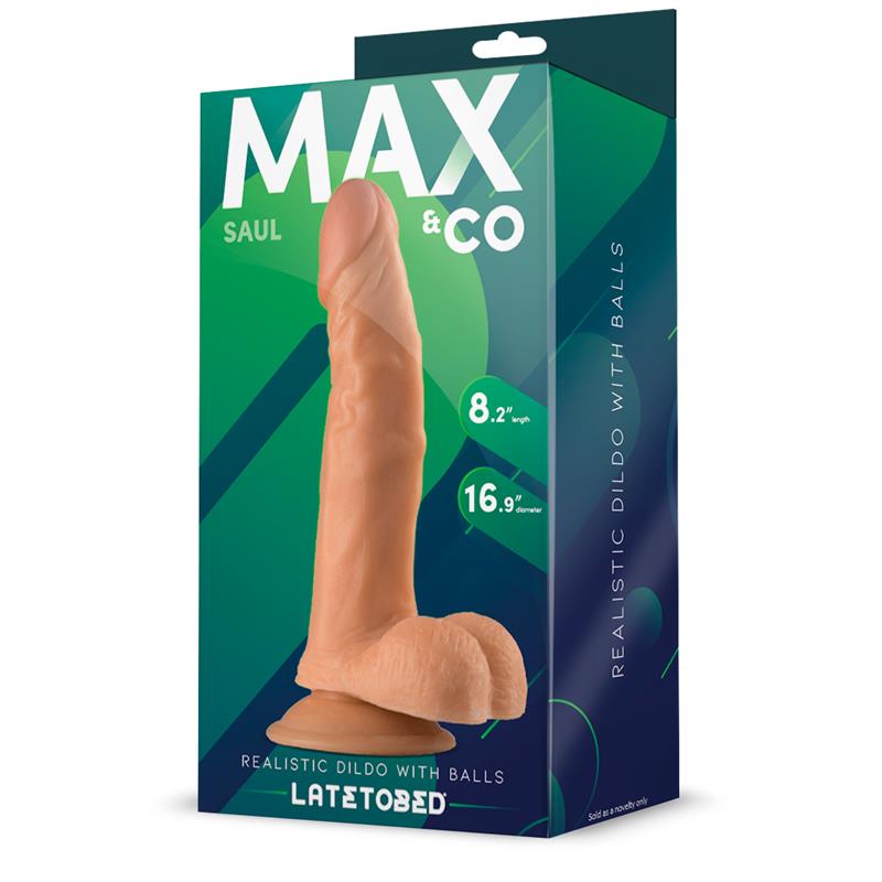 Saul Realistic Dildo with Testicles Flesh 8,25 - 21 cm - obrazek 3